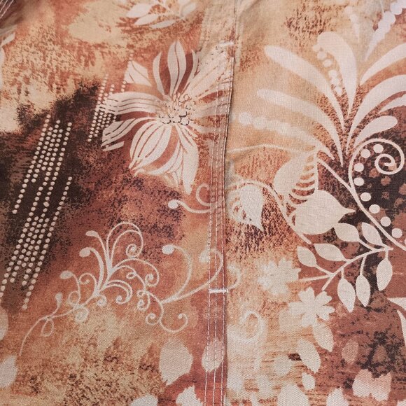 Chicos Open front Floral Silk Blend Womens Jacket Front Pockets Lightweight Sz M - Picture 5 of 8